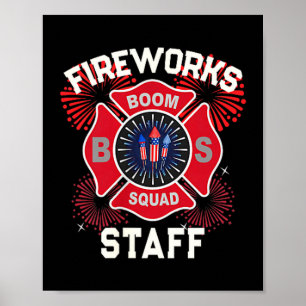 Süßes Feuerwerk Personal patriotisch 4. Juli Techn Poster