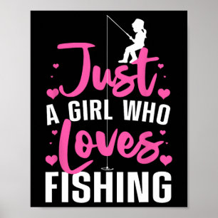 Süßes Fischen für Frauen Mädchen Kinder Fischer An Poster