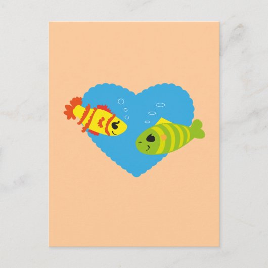 Süßes Fischpaar Valentinstag Aquarium Liebe Postkarte (Vorderseite)