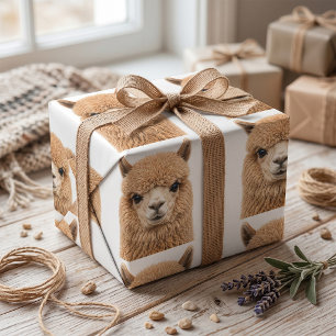Süßes flauschiges Alpakatier Geschenkpapier