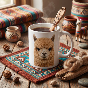 Süßes flauschiges Alpakatier Kaffeetasse