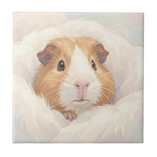 Süßes flauschiges Meerschweinchen-Porträt Fliese
