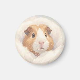 Süßes flauschiges Meerschweinchen-Porträt Magnet