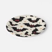 Süßes Fledermaus Halloween Grusel Muster Pappteller (Schrägansicht)