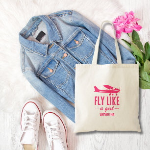 Süßes Fliege wie ein Mädchen Rosa Flugzeug Mädchen Tragetasche