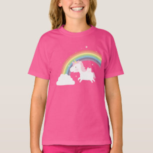 Süßes Fliegendes Einhorn Regenbogen Mädchen T-Shir T-Shirt