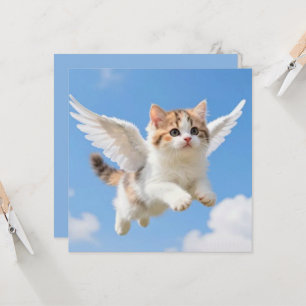Süßes fliegendes Kätzchen Dreifarbiges Tigerchen B Karte