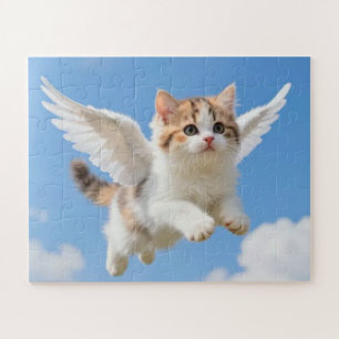 Süßes fliegendes Kätzchen Dreifarbiges Tigerchen B Puzzle