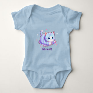 Süßes fliegendes Lavendel-Kätzchen Kawaii Baby Strampler