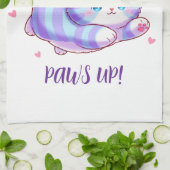 Süßes fliegendes Lavendel-Kätzchen Kawaii Geschirrtuch (Gefaltet)