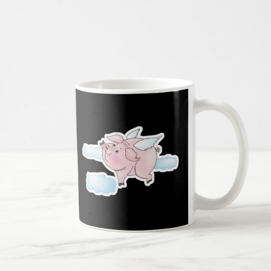 süßes fliegendes Schwein Kaffeetasse (Rechts)