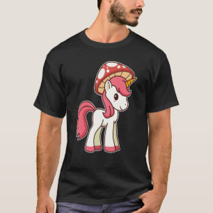 Süßes Fliegenpilz-Einhorn mit Pilzhut T-Shirt