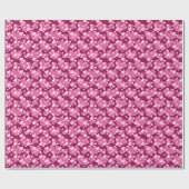 Süßes Fliesenmuster rosa Herzen Geschenkpapier (Flach)