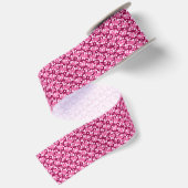 Süßes Fliesenmuster rosa Herzen Satinband (Rückseite)