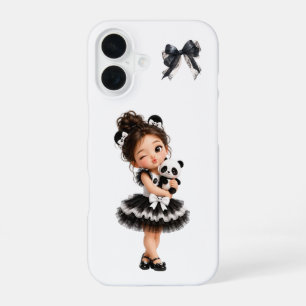 Süßes Flirt Mädchen Schwarze Schleife Panda iPhone 16 Hülle