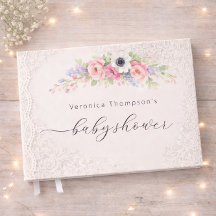 Süßes florales Gästebuch für Baby Shower