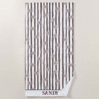 süßes florales Monogramm Name Strandtuch