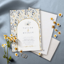 Süßes florales Muster Dusty Blue Gold ID1045