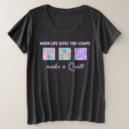 Süßes & Florales Patchwork-Muster in Pastellfarben Große Größe T-Shirt