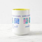Süßes & Florales Patchwork-Muster in Pop-Farben Tasse (Zentrum)