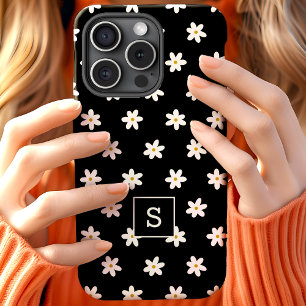 Süßes florales schwarzes Gras-Lilie-Muster-Monogra Case-Mate iPhone Hülle