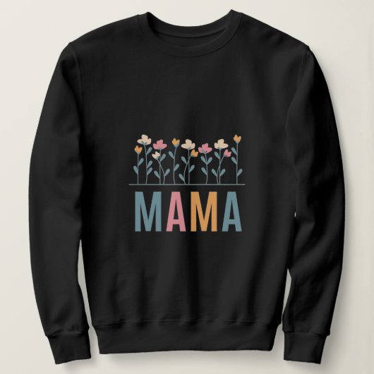 Süßes, florales Sweatshirt für Mütter mit Blumende (Design vorne)