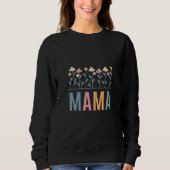 Süßes, florales Sweatshirt für Mütter mit Blumende (Vorderseite)