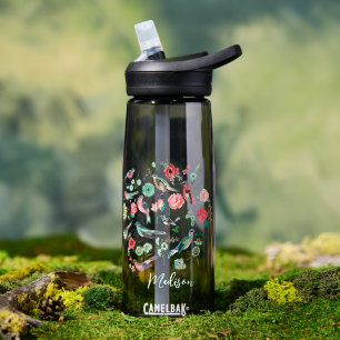 Süßes florales Vögel Botanik-Muster Trinkflasche