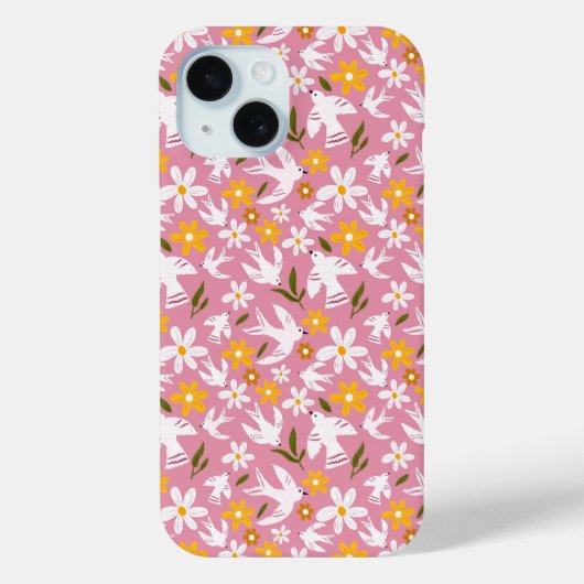 Süßes florales Vogel-Nahtlosmuster Case-Mate iPhone Hülle (Rückseite)