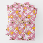 Süßes florales Vogel-Nahtlosmuster Geschenkpapier Set (Beispiel)