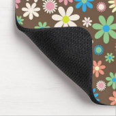 Süßes Flower-Power-Muster Braun Mousepad (Ecke)