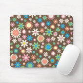 Süßes Flower-Power-Muster Braun Mousepad (Mit Mouse)