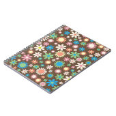Süßes Flower-Power-Muster Braun Notizblock (Linke Seite)