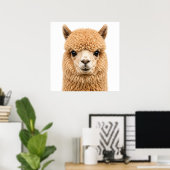 Süßes Fluffiges Alpakatier Poster (Heimbüro)