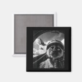 Süßes Flugzeug Katze Jet Pilot Selfie Siamese Kämp Magnet (Vorderseite/Rückseite)
