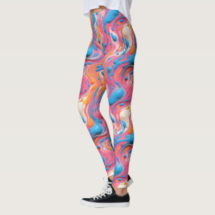 Süßes Flüssigkeit-Guss-Kachel-Muster Leggings