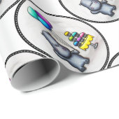 Süßes Flusspferd Geschenkpapier (Rolleneckpunkt)