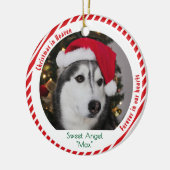 Süßes Foto-Andenken Haustier-Gedenk Weihnachten Keramik Ornament (Links)