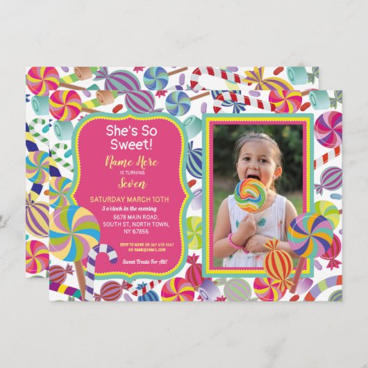 Süßes Foto Dessert Süßes Süßes 16 Jahre oder älter Einladung (Vorne/Hinten)