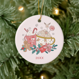 Süßes Foto-Weihnachtsschmuck Keramik Ornament