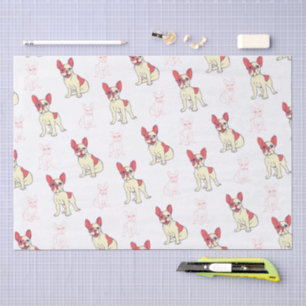 Süßes Französische-Bulldogge-Muster Frenchie-Hunde Seidenpapier
