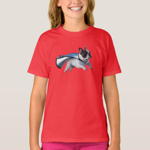 Süßes Französische-Bulldogge-Superhelden-Kinder-T- T-Shirt