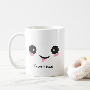 Süßes freches Kawaii-Gesicht - personalisierbarer Kaffeetasse