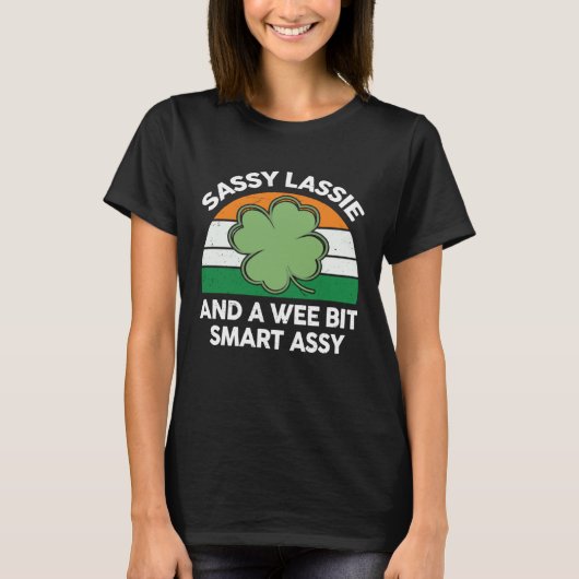 Süßes freches Lassie-Shirt irischer Shamrock lusti T-Shirt (Vorderseite)