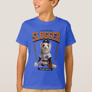 Süßes Frettchen als Baseballspieler verkleidet T-Shirt