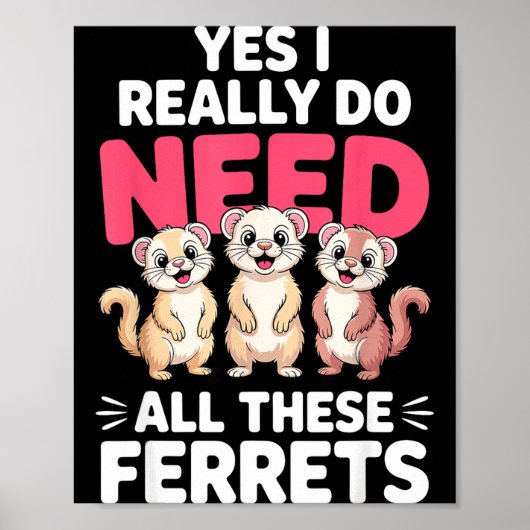 Süßes Frettchen-Design für Männer Frauen Kinder Ti Poster (Vorne)