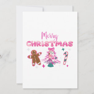Süßes Frohe Weihnachten Lebkuchen und Bonbon Desig Einladung