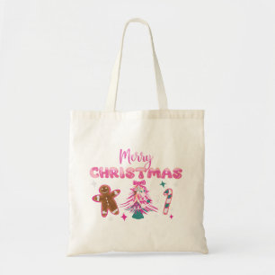 Süßes Frohe Weihnachten Lebkuchen und Bonbon Desig Tragetasche