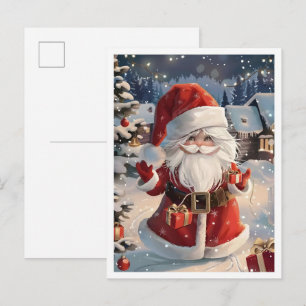 Süßes Frohe Weihnachten Santa Claus Postkarte