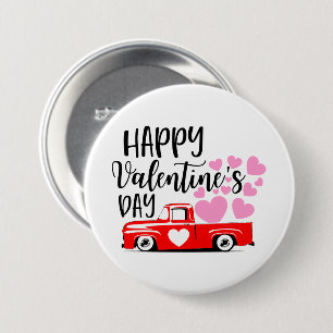 Süßes Frohes Valentinstag Land-LKW Button